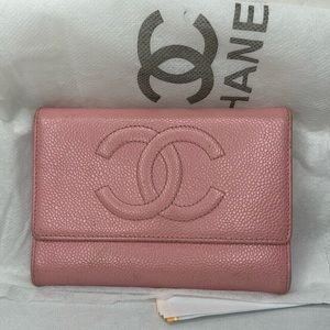 Chanel Sakura Pink Caviar Leather wallet 2003-2004